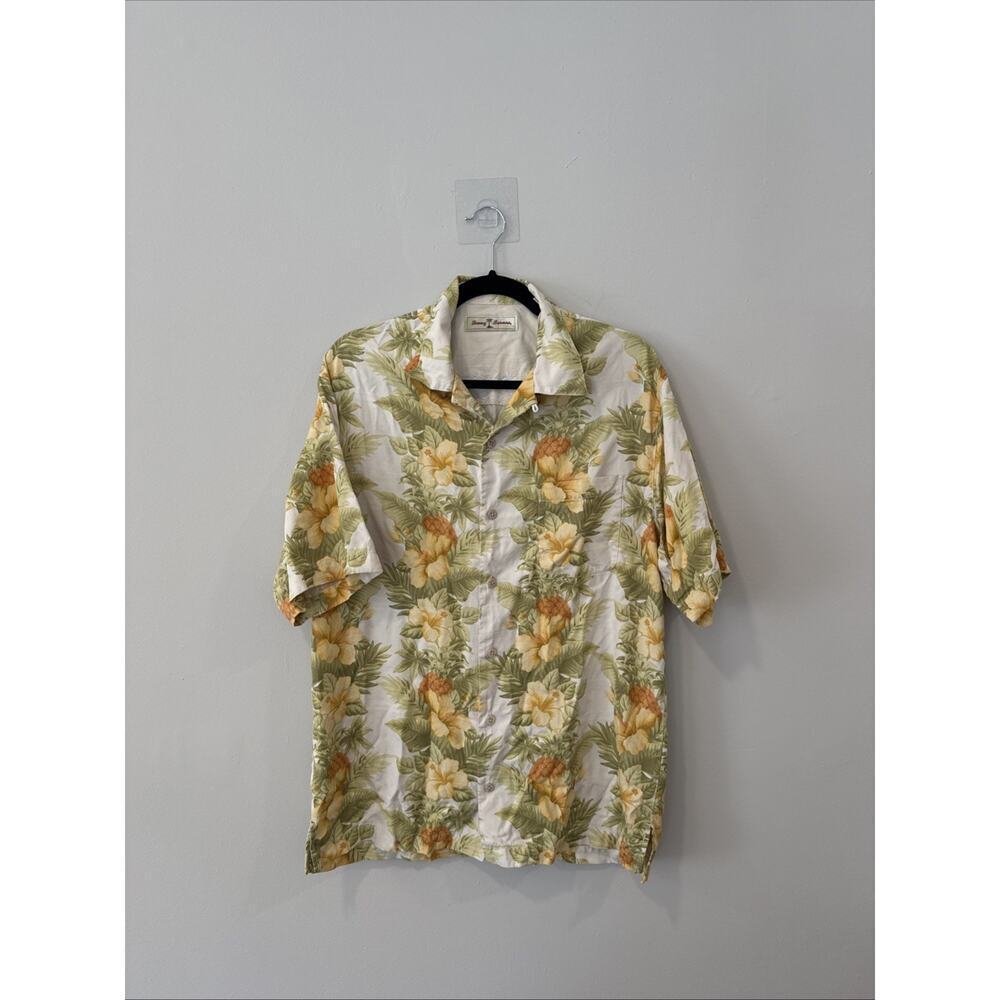 Tommy Bahama Silk Short Sleeve Button Down Floral Hawaiian Shirt Men’s S 1996